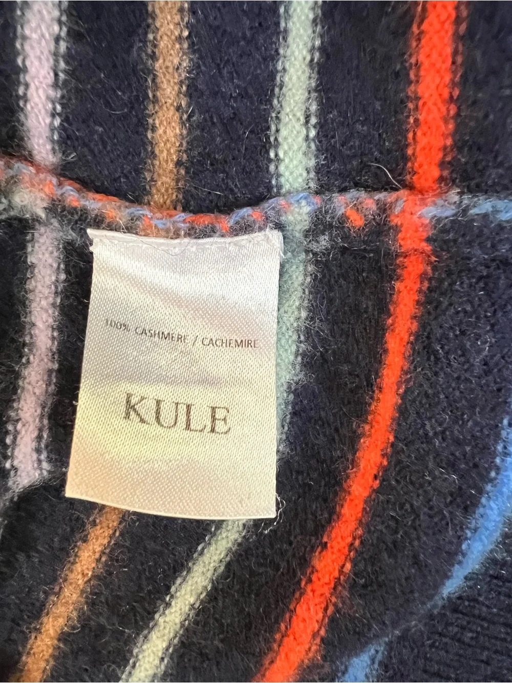 KULE Cashmere Betty Striped Crewneck Sweater